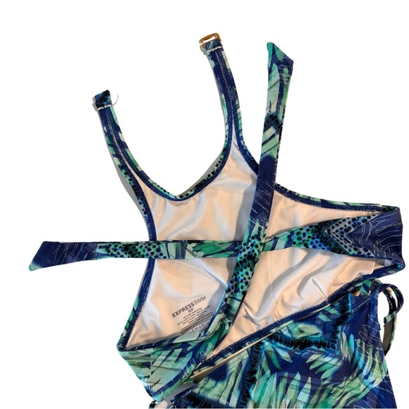 Express High Neck Halter Bikini Top with Three Strap Cut-Out Bottom - Picture 5 of 12
